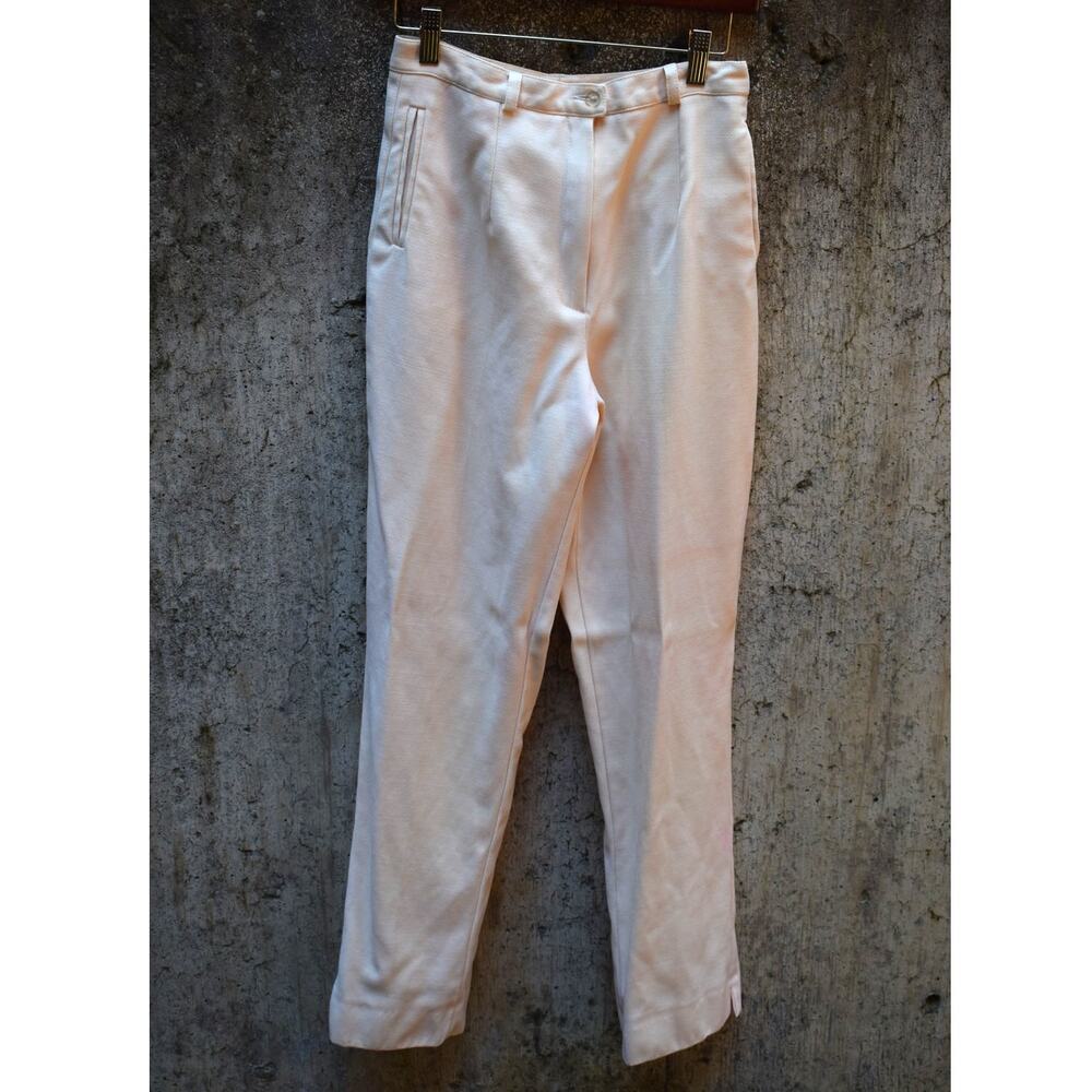Vintage Cream Wool-Blend Tailored Trousers – Size M